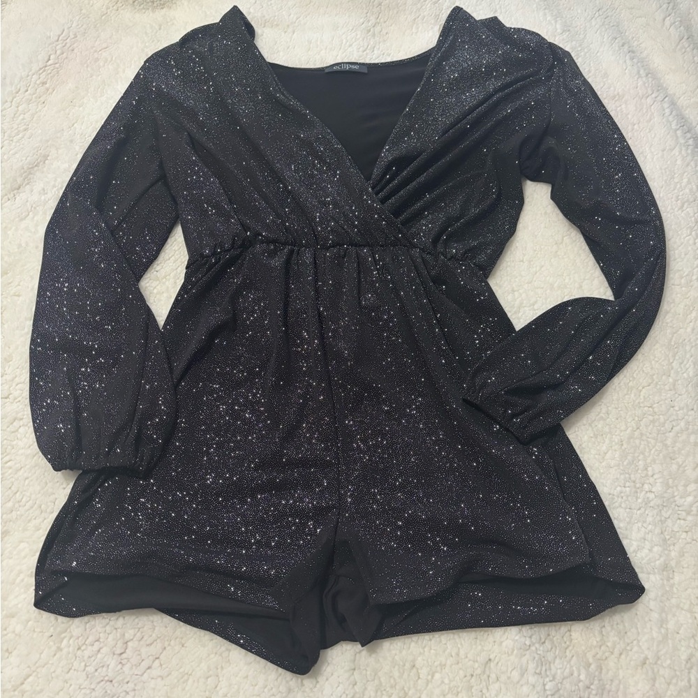 Eclipse Black Glitter Jumpsuit
